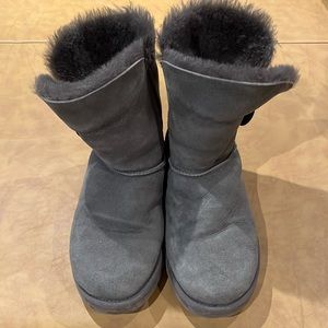 Authentic Ugg Bailey button boots.  Grey.  Size 8